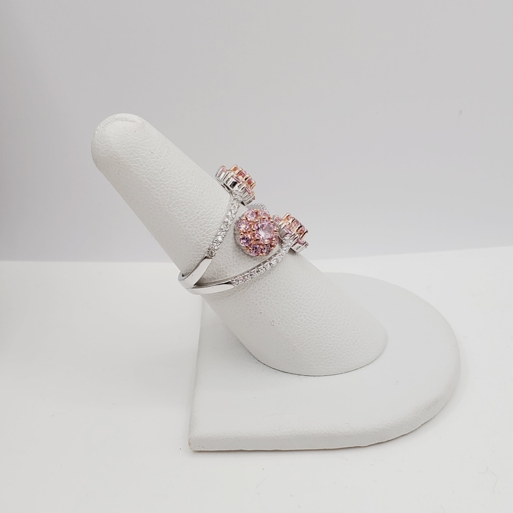 Pink Ice Triple Flower Ring - Picture 7 of 10